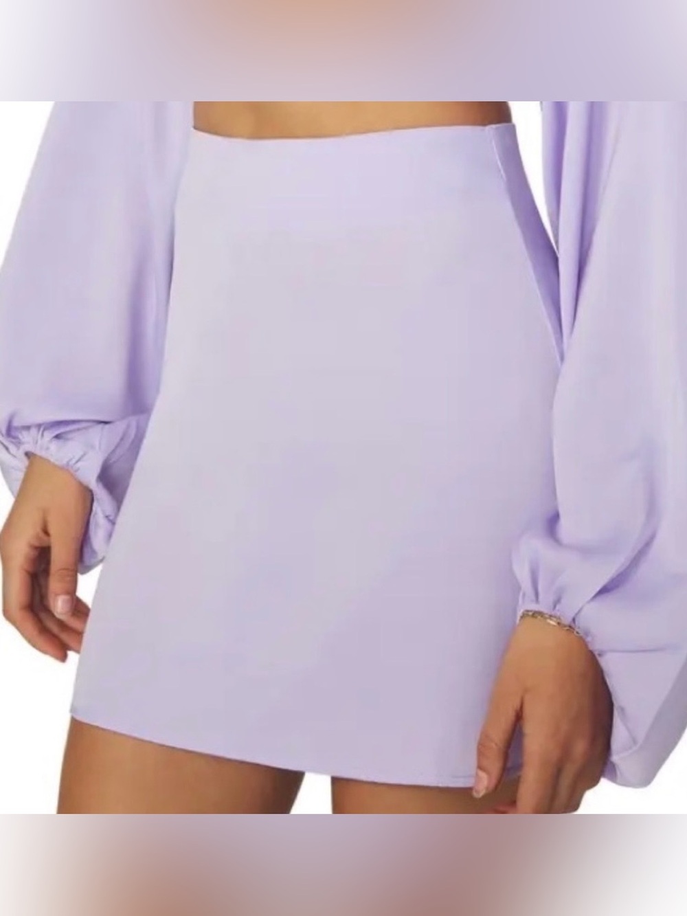 WeWoreWhat Lilac Satin Mini Skirt XL